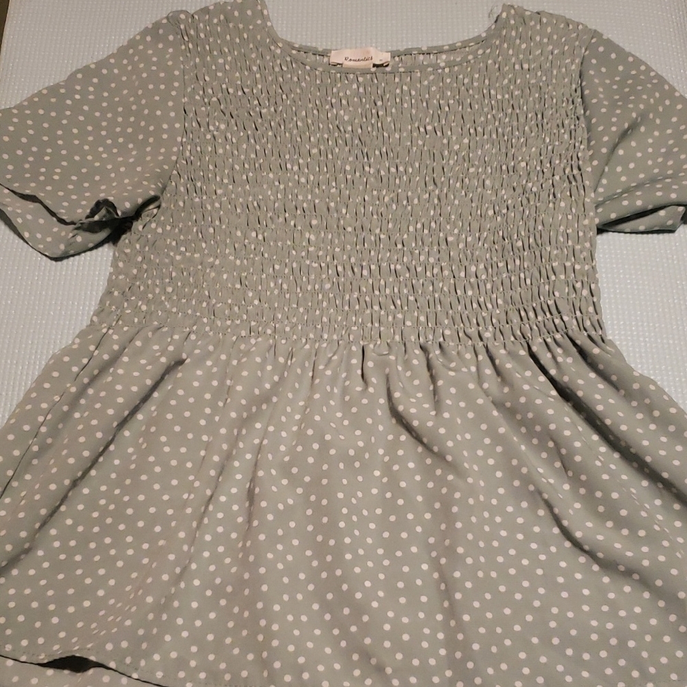 Polka Dot Babydoll Top